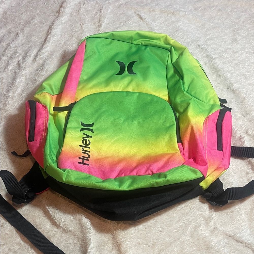 Hurley Green and Pink Backpack